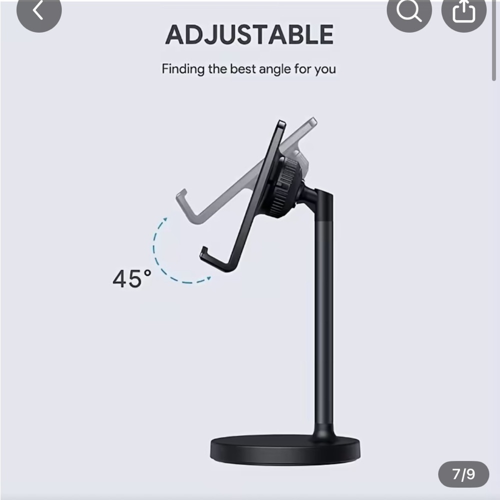 🖤 New Adjustable Black Sturdy Metal Tablet and Phone Stand - Picture 5 of 7